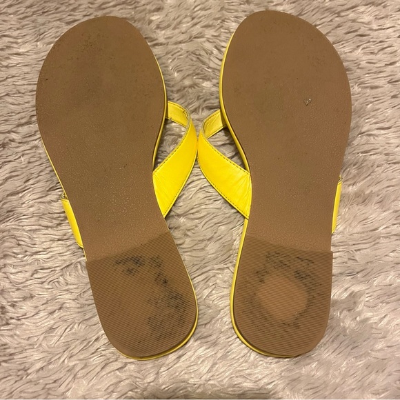 JACK ROGERS Womens Yellow Rowan Round Toe Slip On Leather Flip Flop Sandal 8 M - Picture 5 of 6